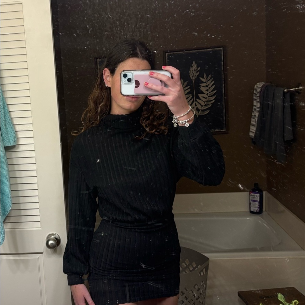 SHEIN Black Long Sleeve Dress